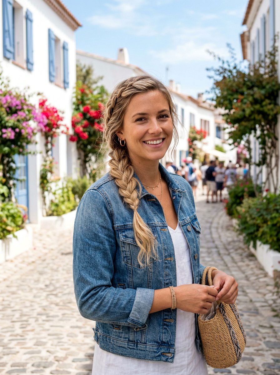 Loose French Braid Vacation Hair - 20 vacation hair ideas for women - 20 vacation hair ideas for women