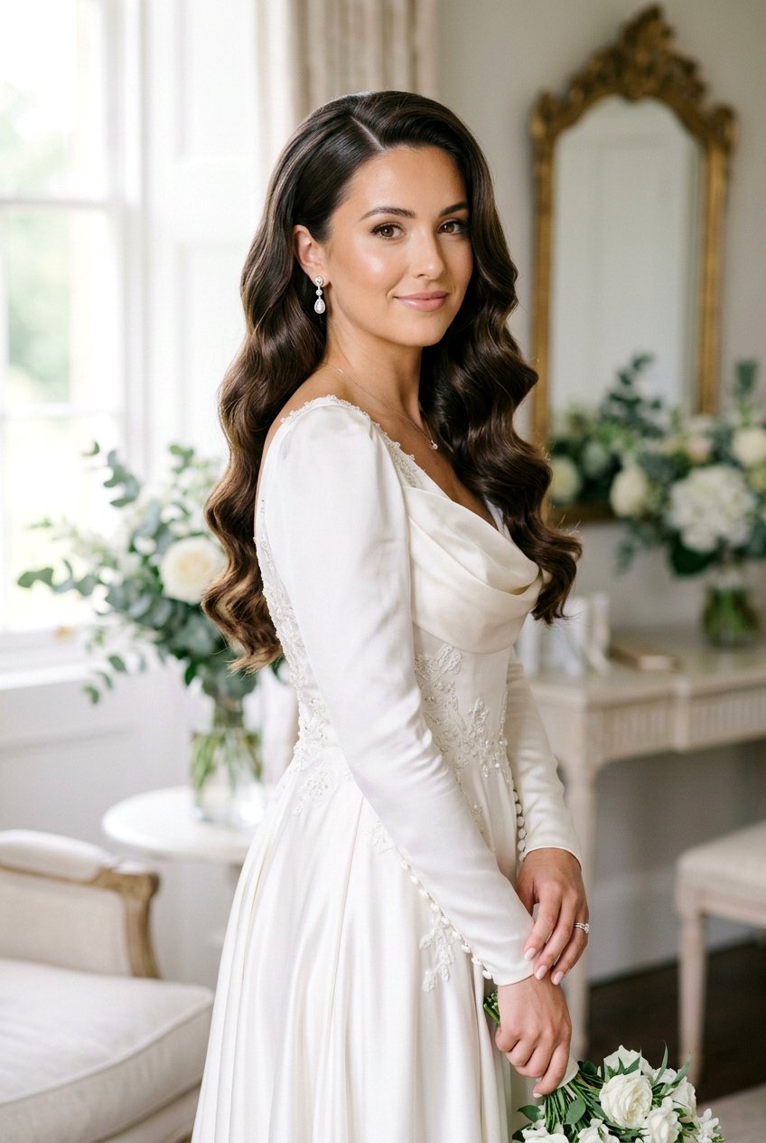 Loose Hollywood Waves - 20 simple bridal curls for outdoor wedding - 20 simple bridal curls for outdoor wedding