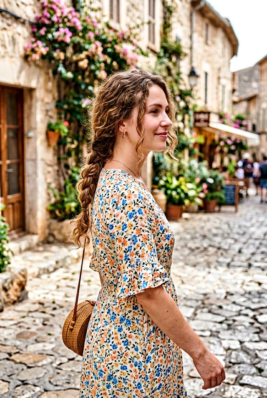 Loose Low Braid - 20 airplane hairstyle for curly hair - 20 airplane hairstyle for curly hair