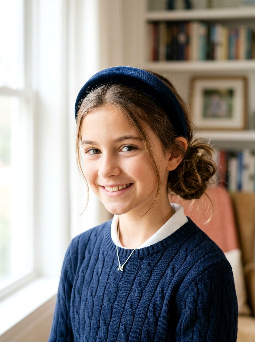 Loose Low Bun With Headband - 20 school hair ideas for girls - 20 school hair ideas for girls