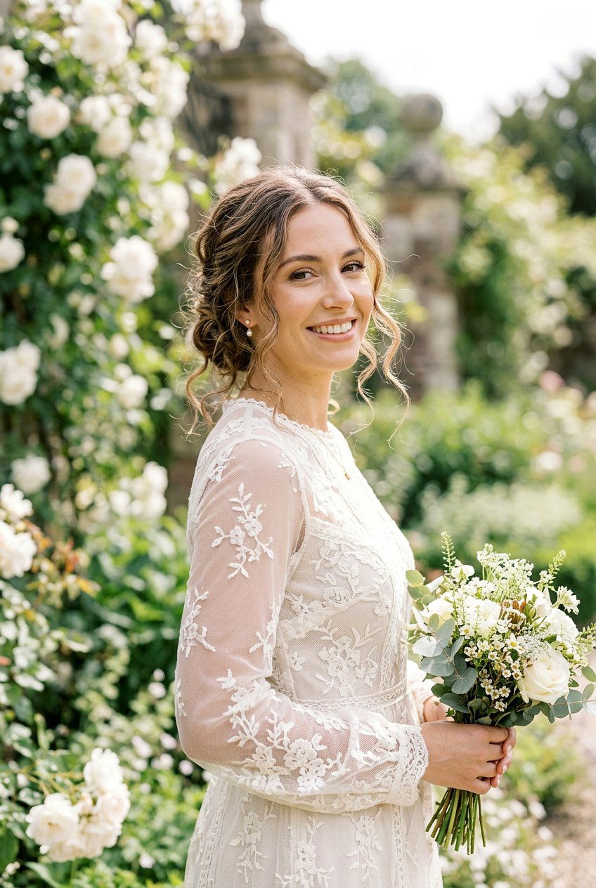 Loose Low Bun With Tendrils - 20 low bun for mother of the bride - 20 low bun for mother of the bride