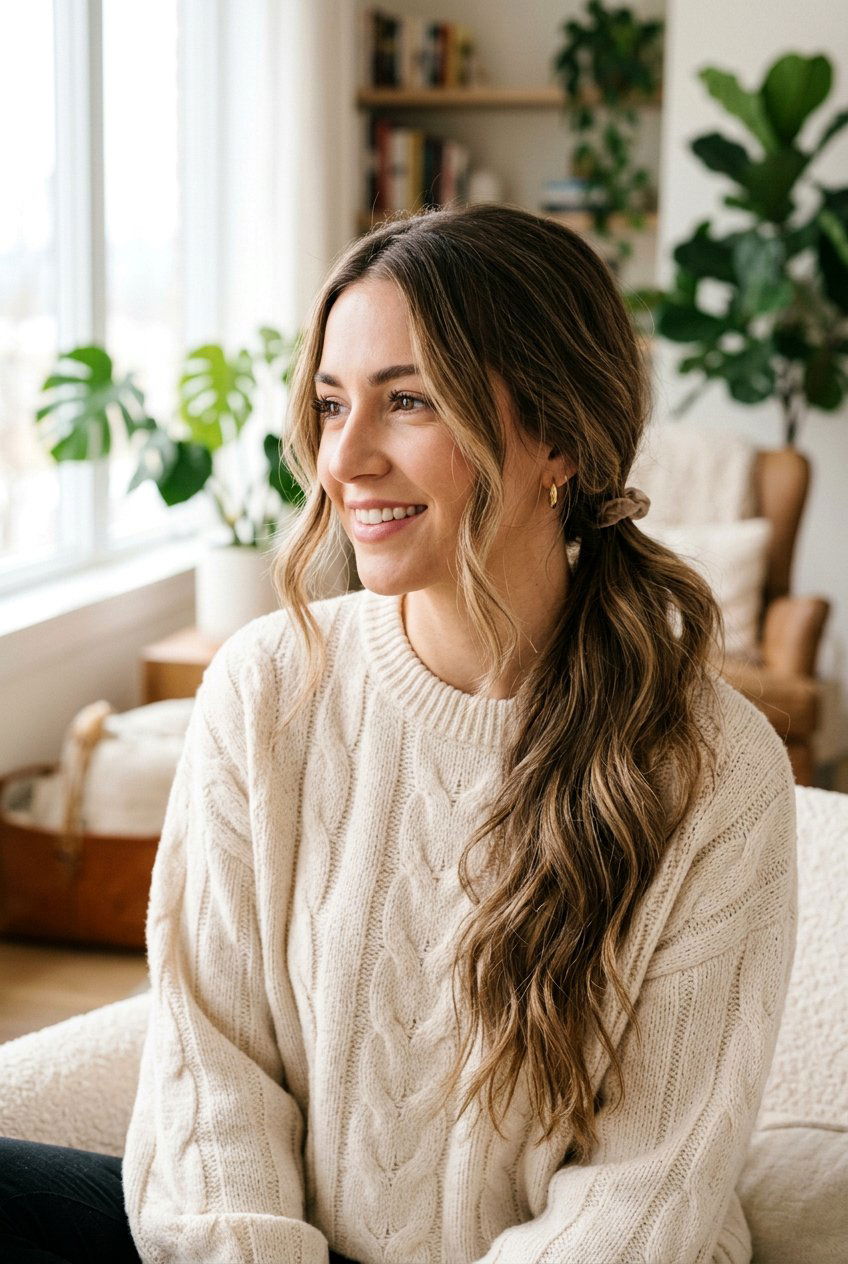 Loose Low Ponytail For Long Hair - 20 lazy girl hairstyles for long hair - 20 lazy girl hairstyles for long hair