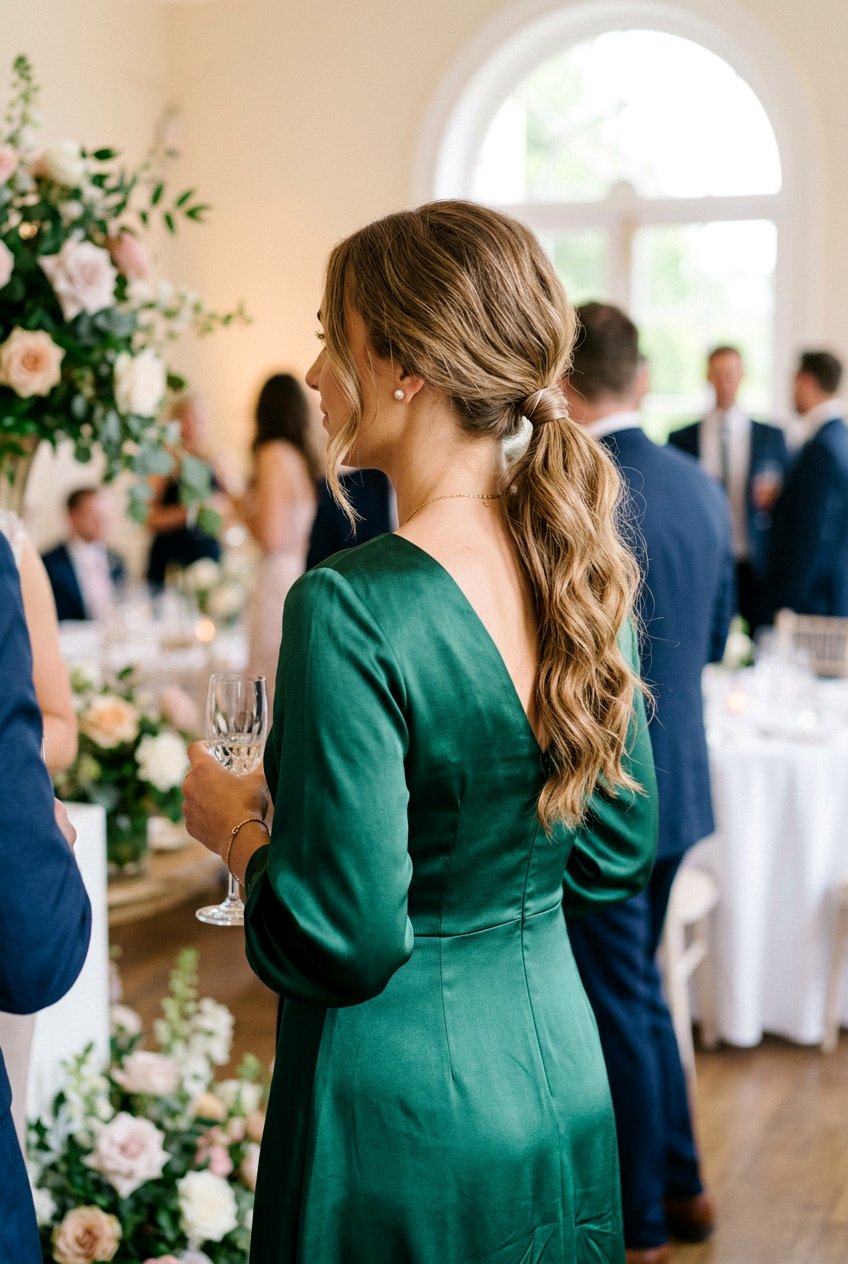 Loose Low Ponytail For Wedding Guest - 20 reception hairstyles for guests - 20 reception hairstyles for guests