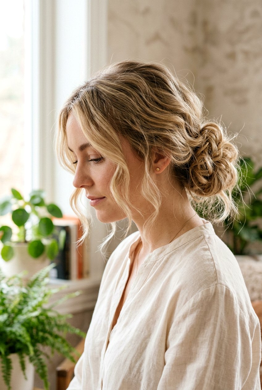 Loose Low Undone Bun - 20 undone bun hairstyles - 20 undone bun hairstyles