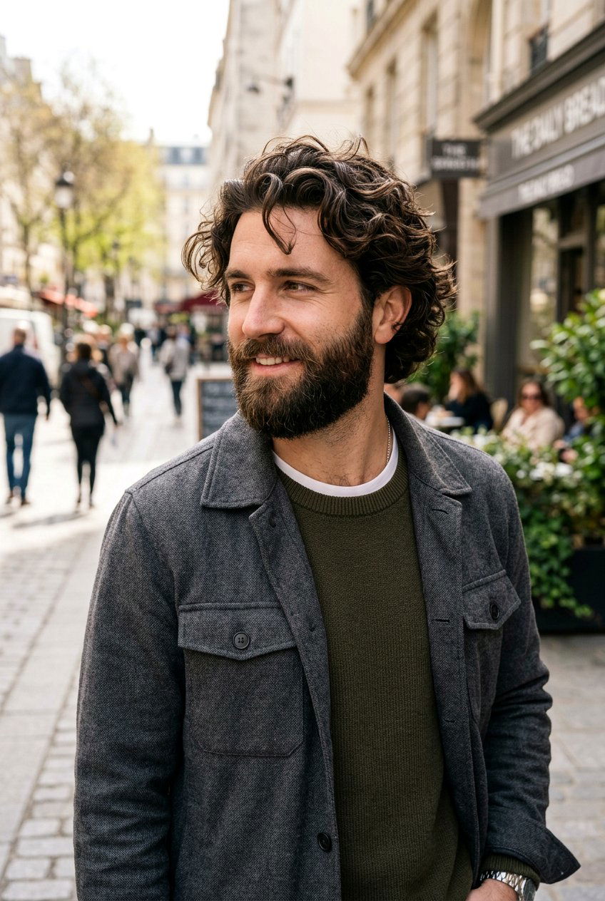 Loose Perm With Beard - 20 loose perm for men - 20 loose perm for men