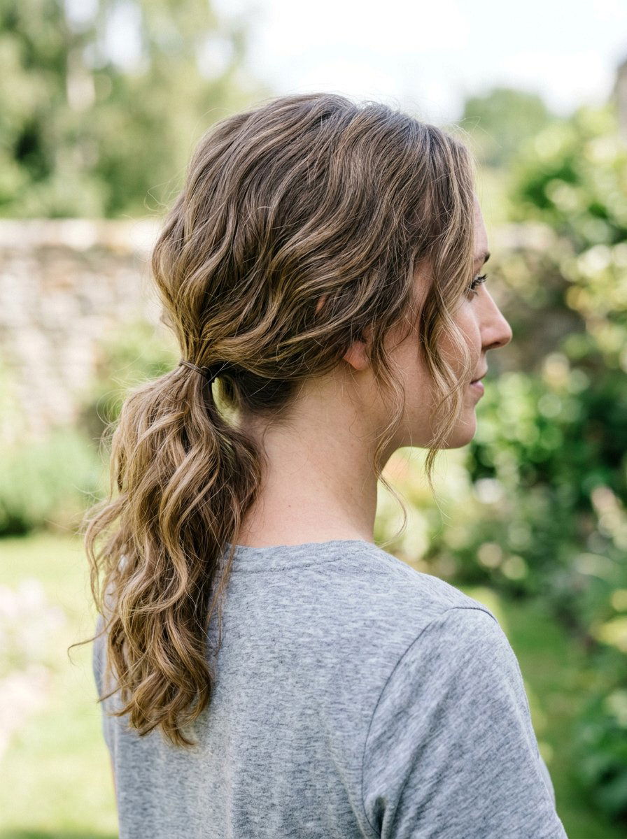 Loose Ponytail With Soft Waves For Zoom Meeting - 20 zoom call ponytail hairstyle - 20 zoom call ponytail hairstyle