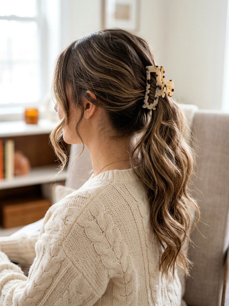 Loose Romantic Claw Clip Ponytail - 20 claw clip ponytail for fine hair women - 20 claw clip ponytail for fine hair women