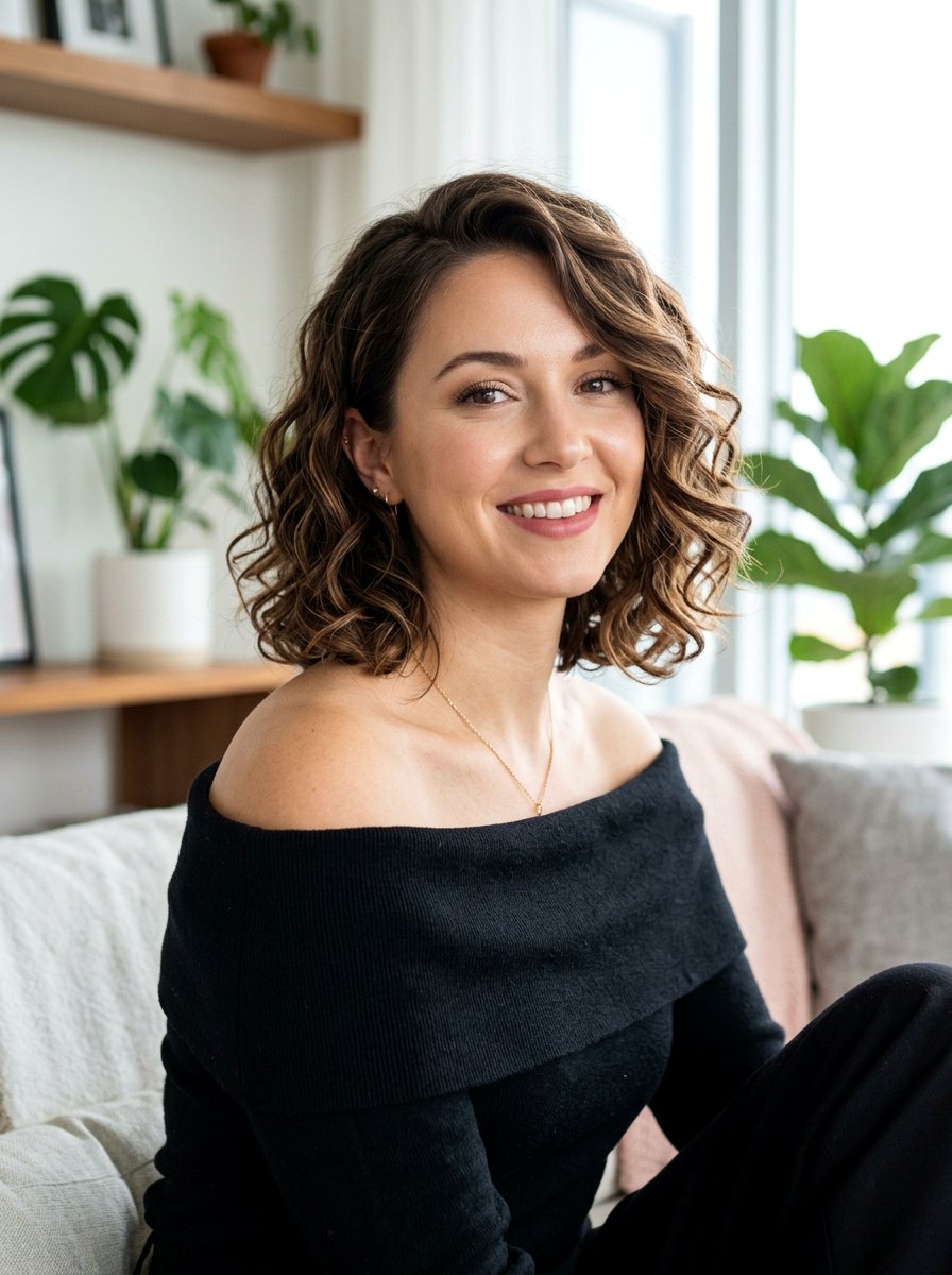 Loose Romantic Curls Bob - 20 date night hairstyle for shoulder length bob - 20 date night hairstyle for shoulder length bob