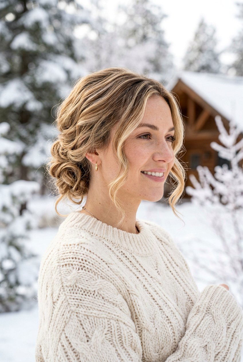 Loose Romantic Winter Updo - 20 winter hairstyles for women - 20 winter hairstyles for women