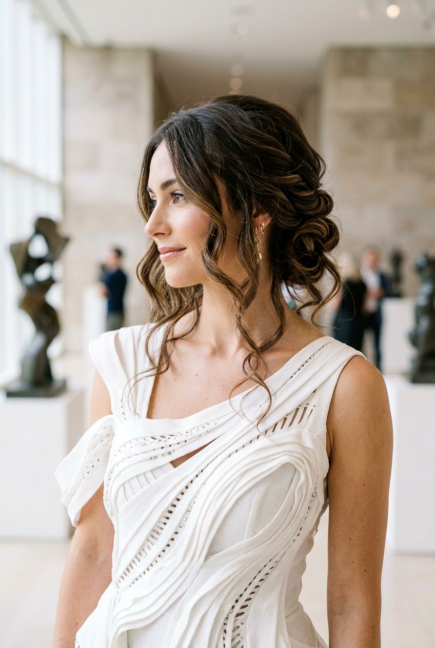 Loose Sculptural Twist - 20 glamorous updo with soft tendrils - 20 glamorous updo with soft tendrils