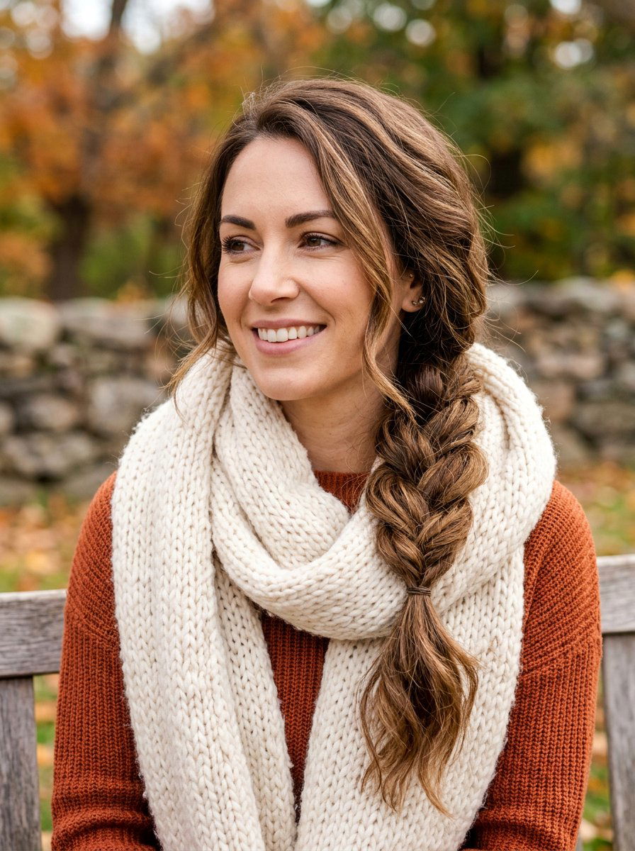 Loose Side Braid - 20 vacation hairstyle for airplane travel - 20 vacation hairstyle for airplane travel