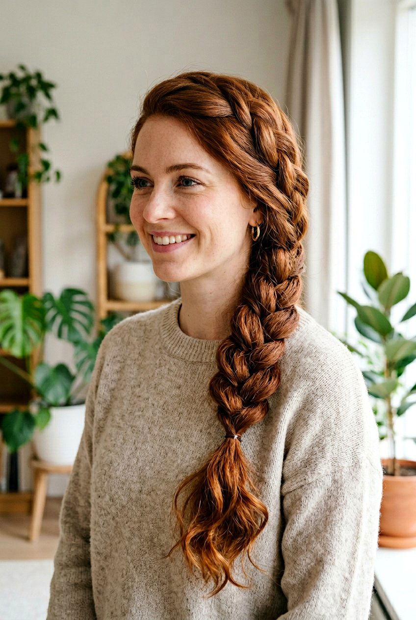 Loose Side Braid - 20 easy overnight hairstyles for long hair - 20 easy overnight hairstyles for long hair