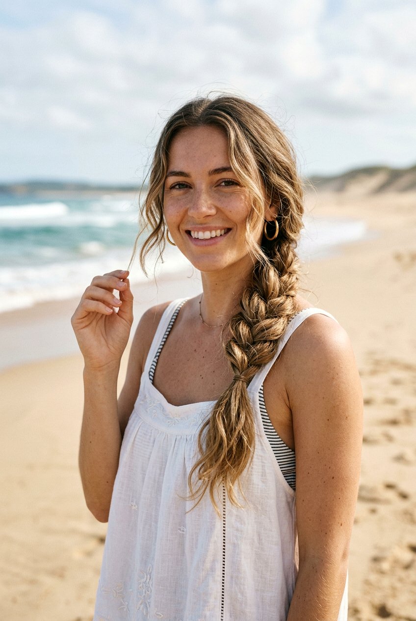 Loose Side Braid For Beach Vacation - 20 beach braid hairstyles for vacation - 20 beach braid hairstyles for vacation