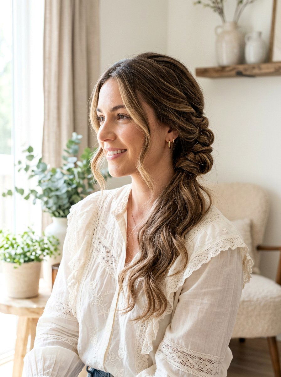 Loose Side Bun - 20 road trip bun hairstyle - 20 road trip bun hairstyle