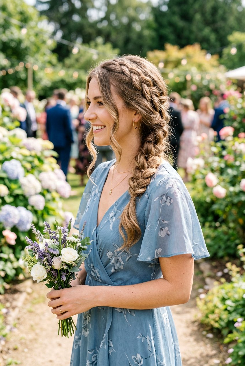 Loose Side French Braid For Wedding Guest - 20 side braid for wedding guest - 20 side braid for wedding guest