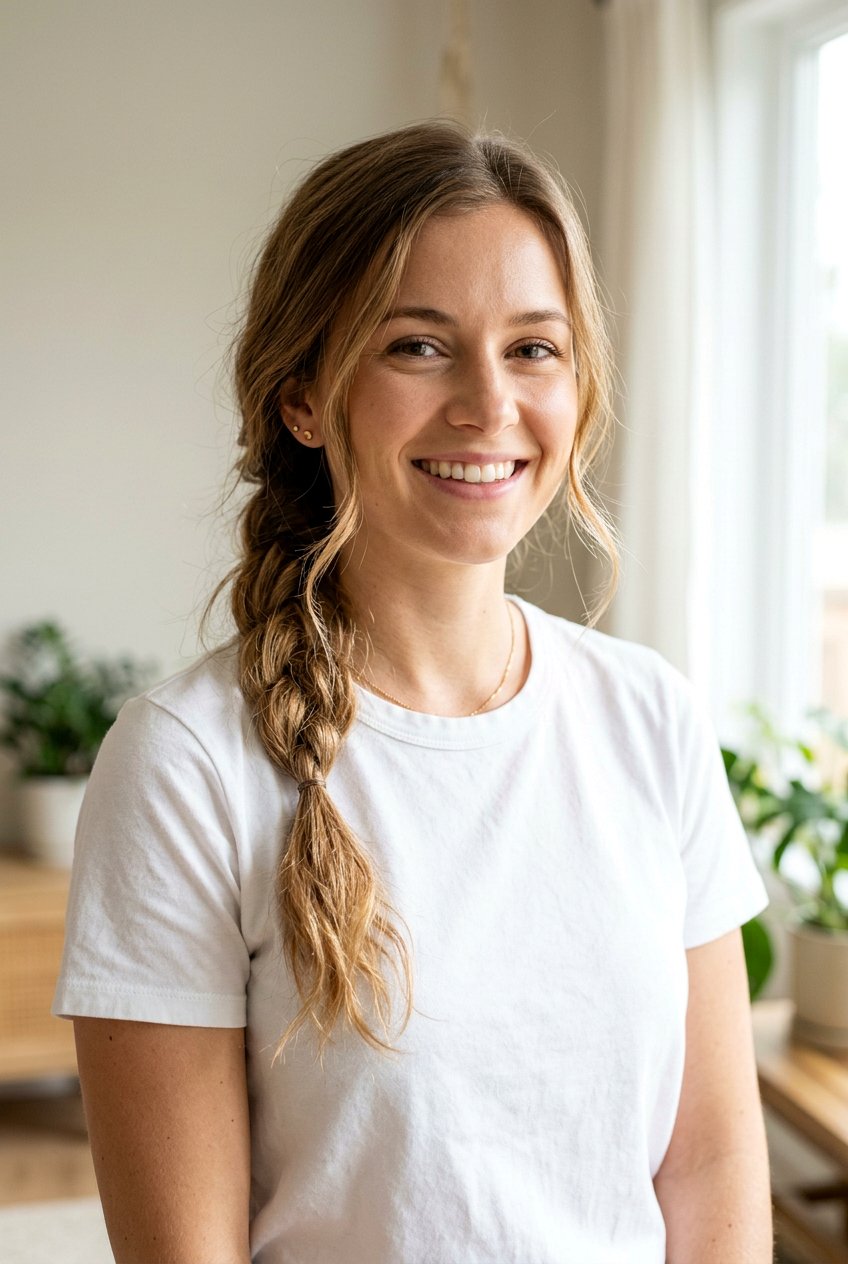 Loose Side Plait - 20 camping hairstyle for medium hair - 20 camping hairstyle for medium hair