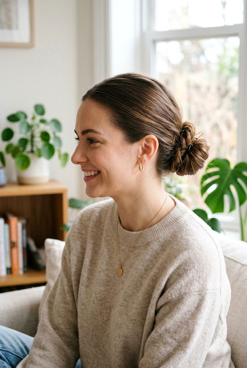 Loose Slick Bun With Soft Finish - 20 clean girl slick bun - 20 clean girl slick bun