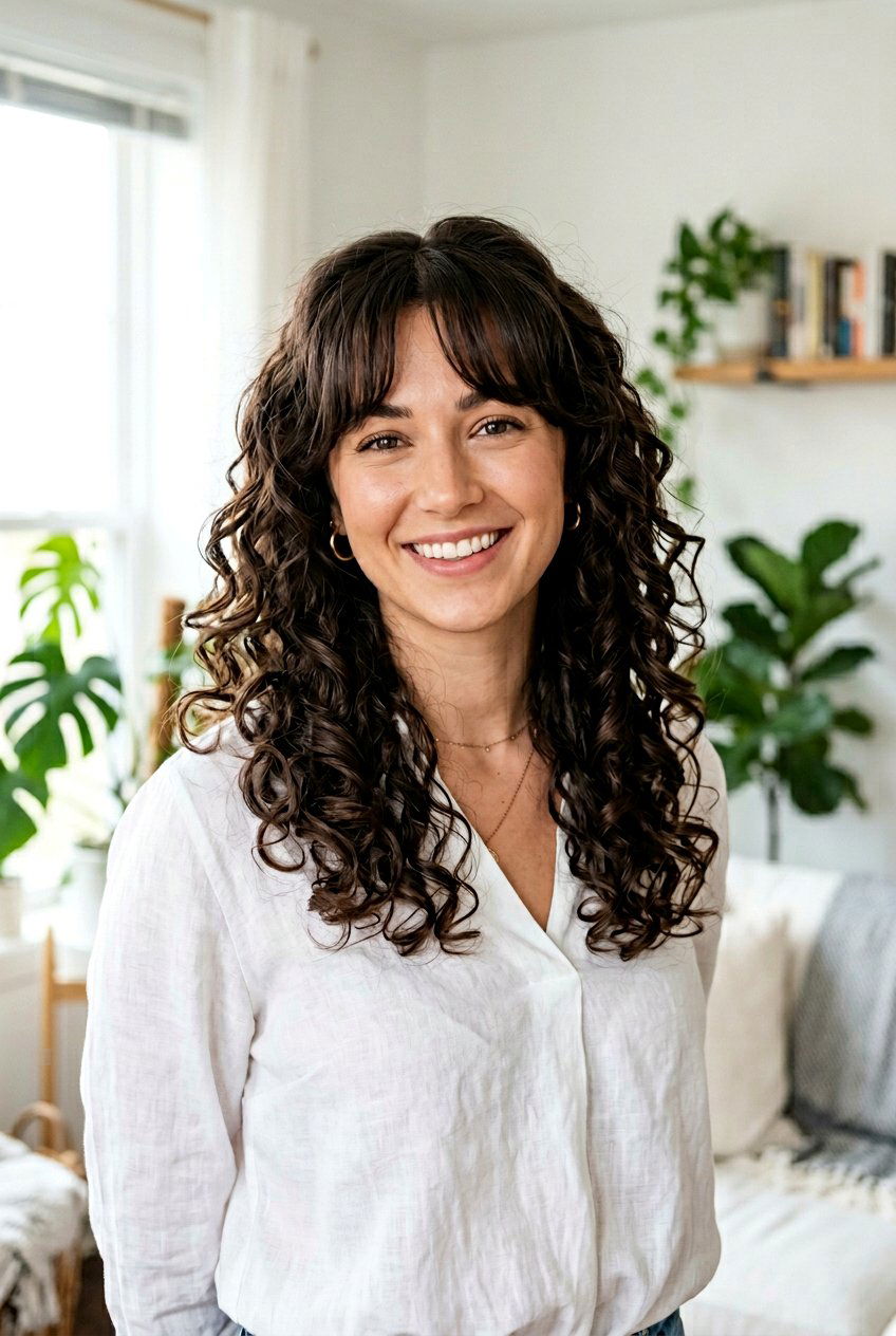 Loose Spiral Perm With Curtain Bangs - 20 loose spiral perm hairstyle - 20 loose spiral perm hairstyle