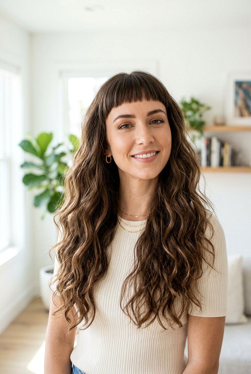 Loose Wave With Micro Bangs - 20 loose wave hairstyles - 20 loose wave hairstyles