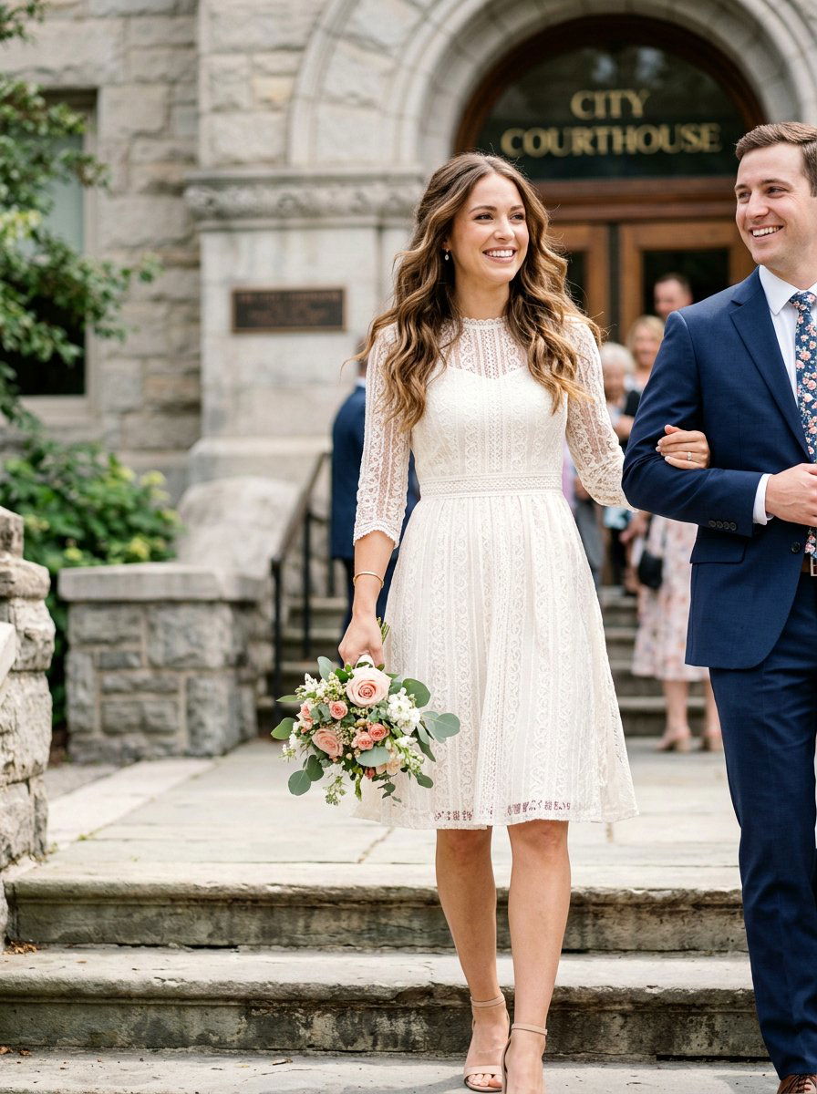 Loose Waves Courthouse Wedding Hair Down - 20 simple courthouse wedding hairstyle - 20 simple courthouse wedding hairstyle