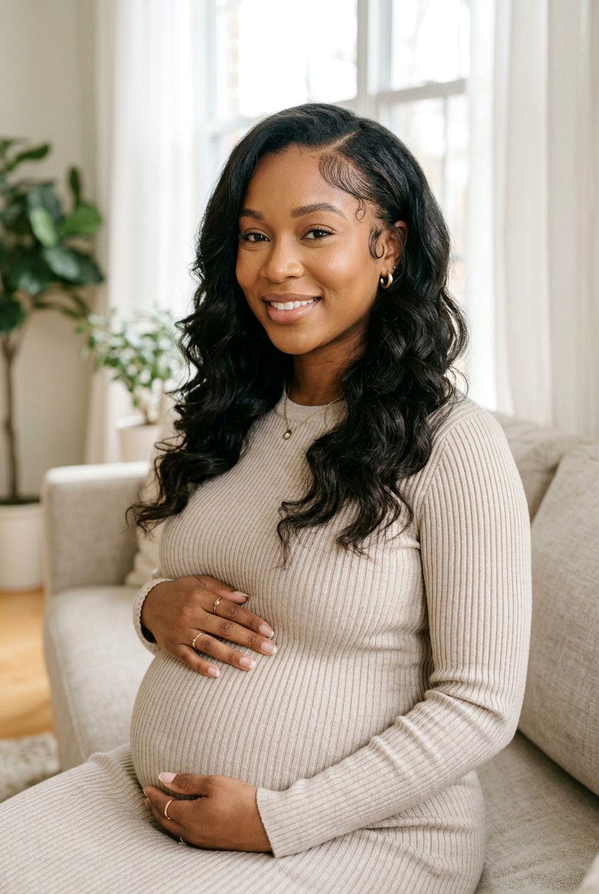 Loose Waves With Baby Hair Details Pregnancy Photos - 20 maternity shoot waves hairstyle - 20 maternity shoot waves hairstyle