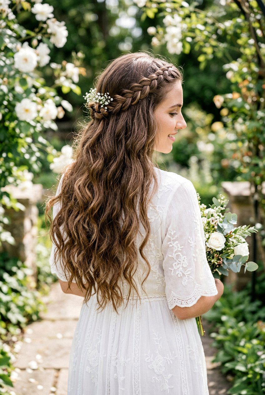 Loose Waves With Braided Crown - 20 casual loose waves hairstyle - 20 casual loose waves hairstyle