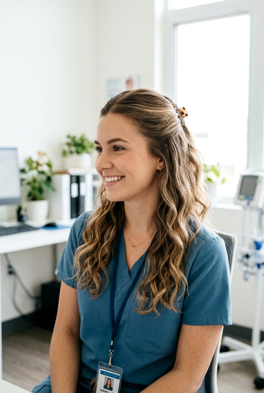 Loose Waves With Half Up Clip - 20 dentist office hairstyles - 20 dentist office hairstyles