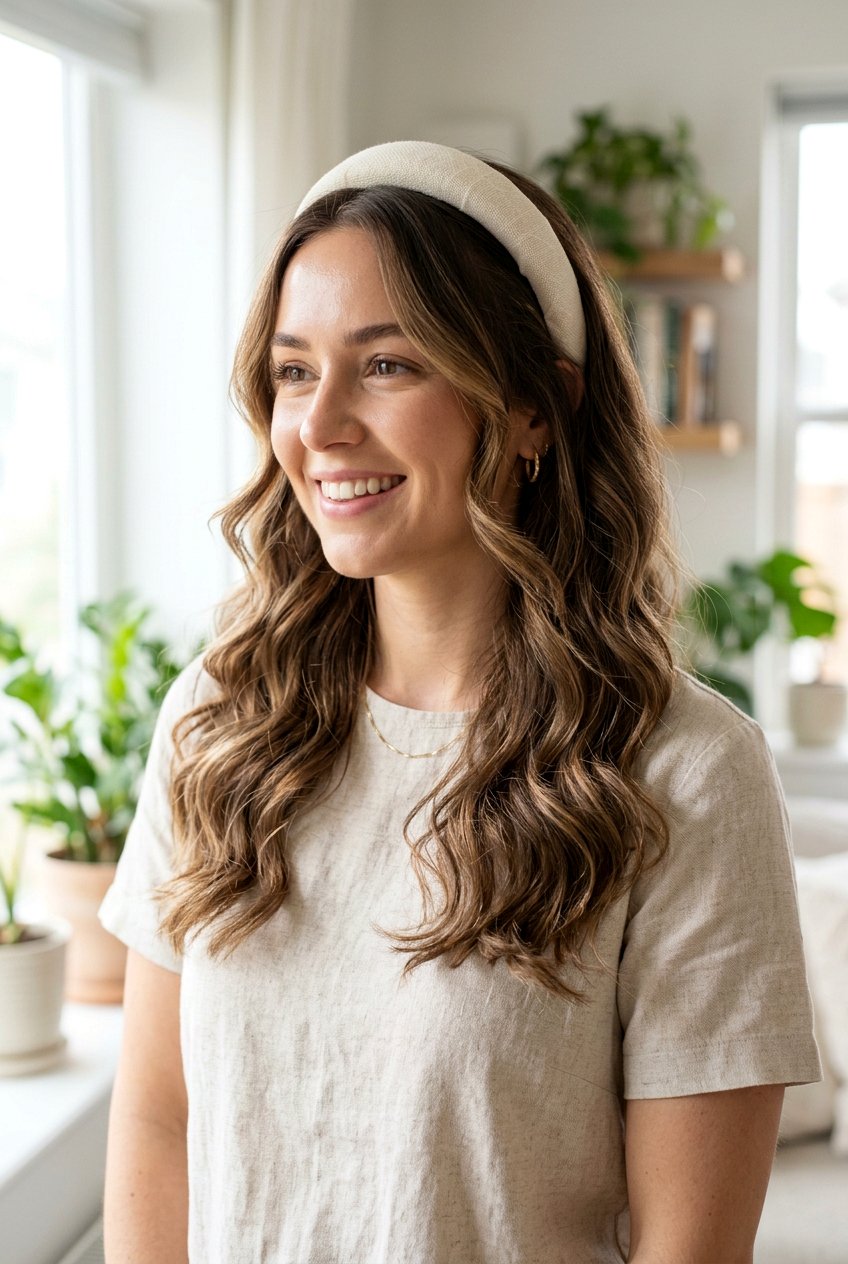 Loose Waves With Headband - 20 casual loose waves hairstyle - 20 casual loose waves hairstyle