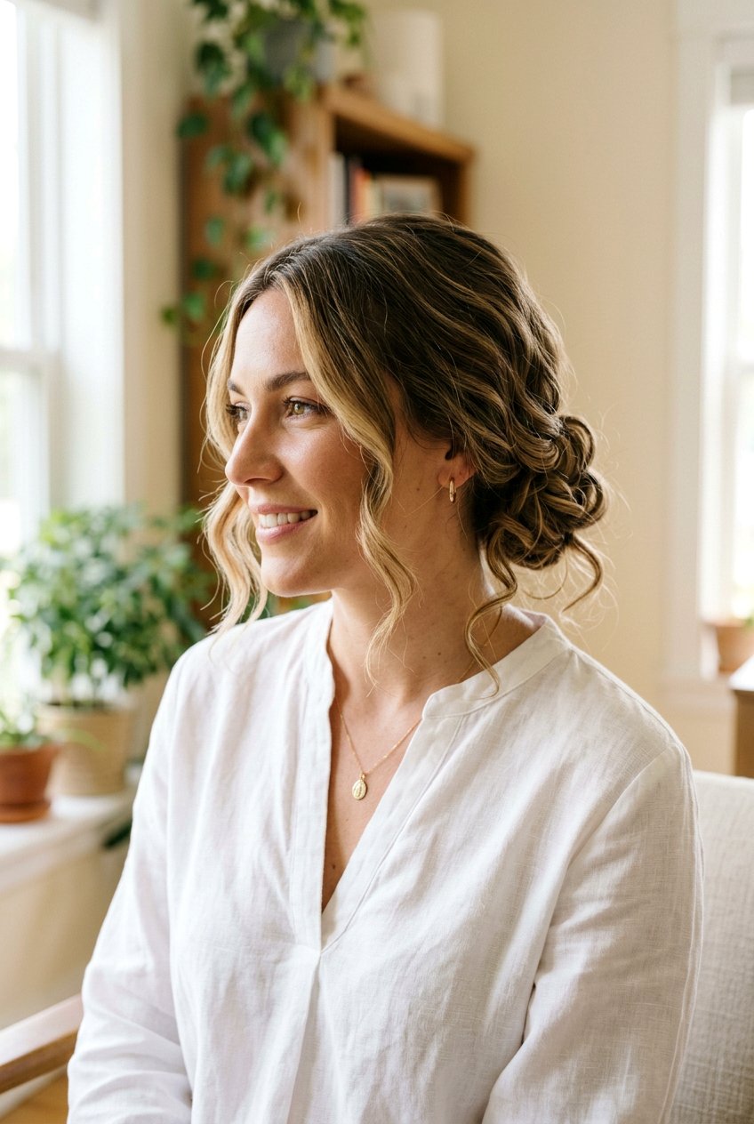 Loose Waves With Low Bun - 20 casual loose waves hairstyle - 20 casual loose waves hairstyle