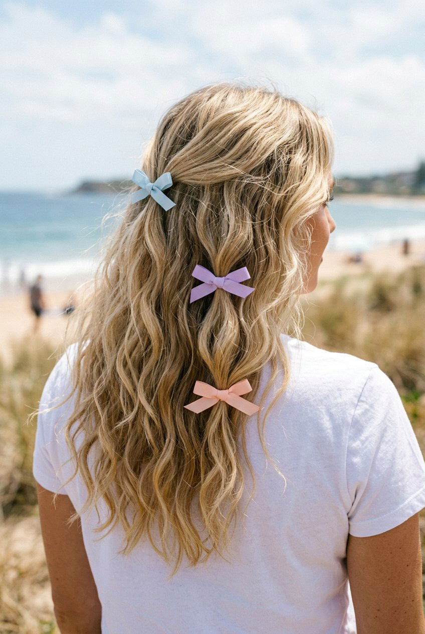 Loose Waves With Multi Bows - 20 coquette hairstyle with ribbon bow - 20 coquette hairstyle with ribbon bow