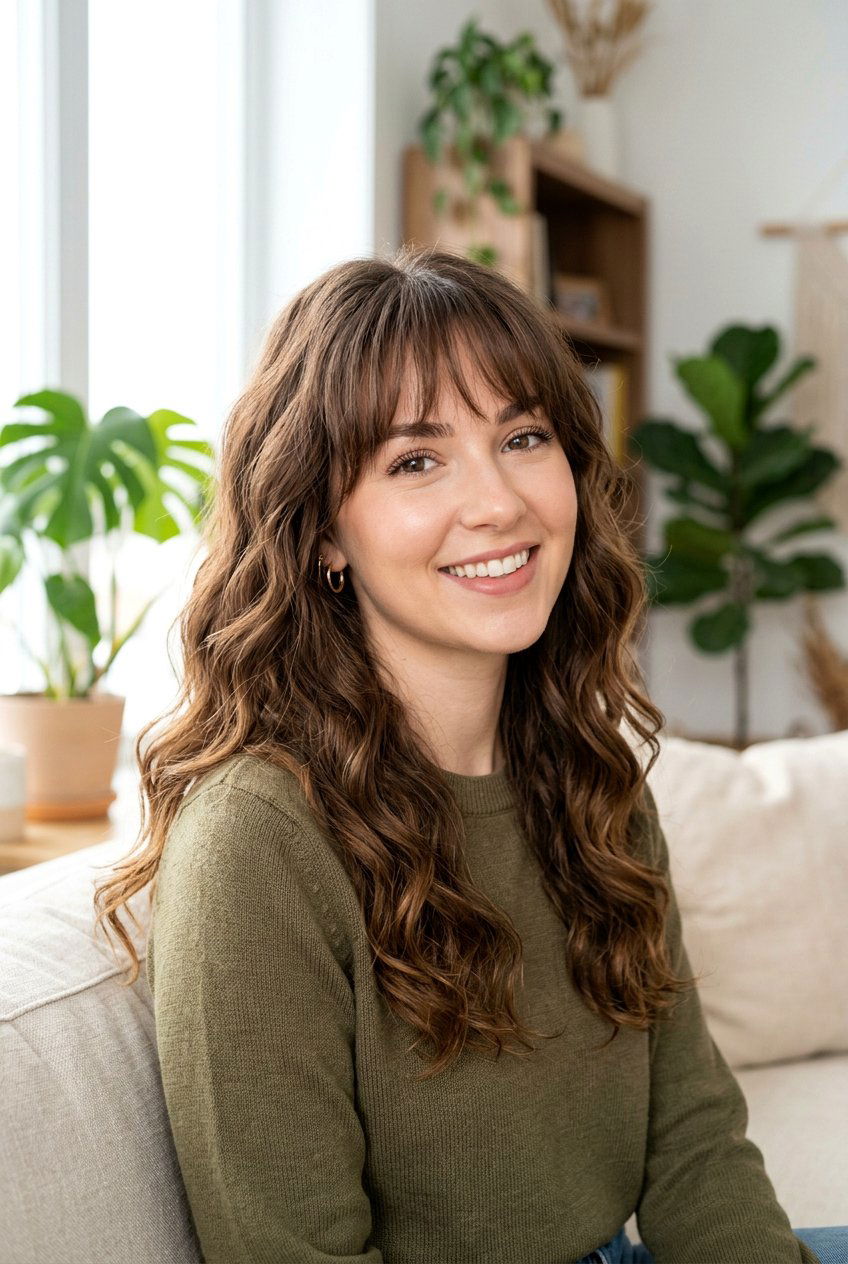 Loose wave perm with bangs - 20 loose perm for long hair - 20 loose perm for long hair