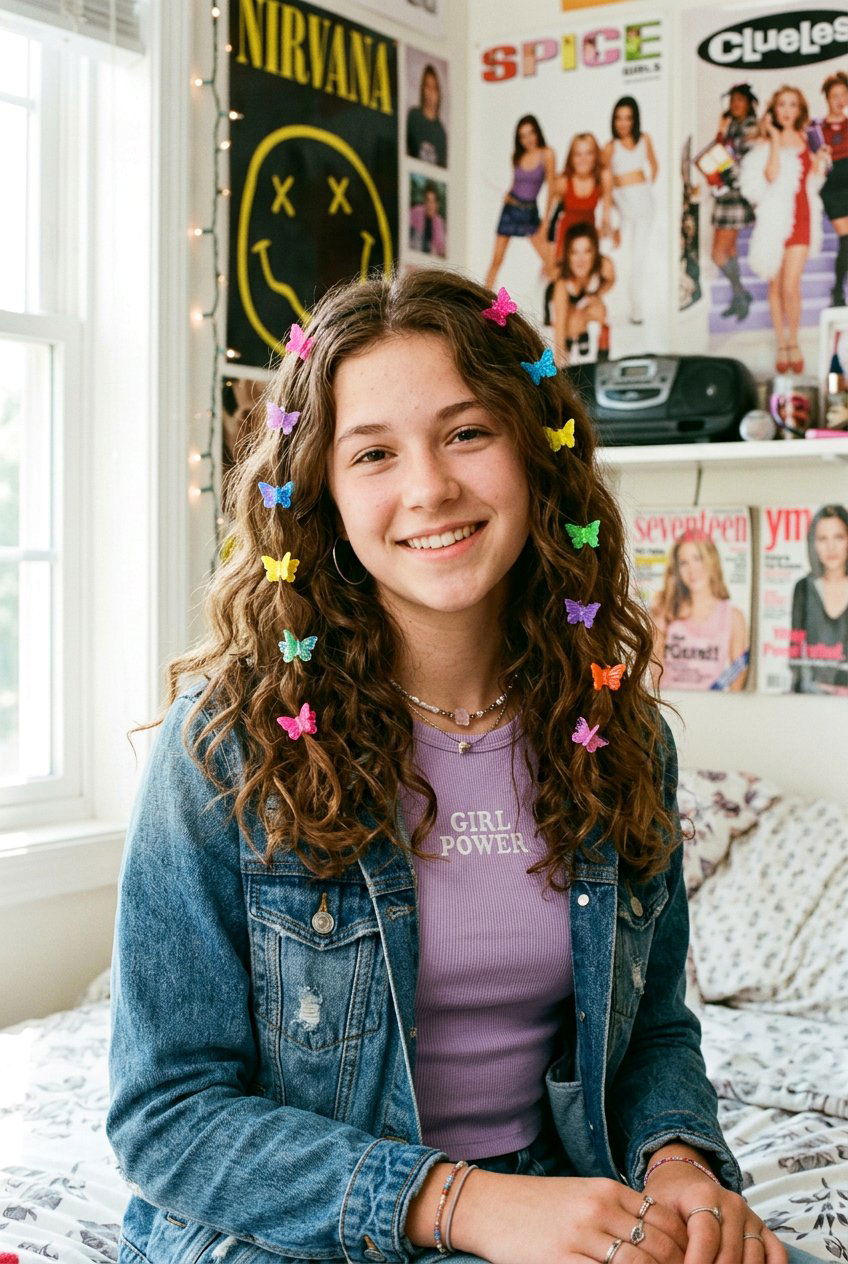 Loose waves with butterfly clips - 20 cute hairstyles for school - 20 cute hairstyles for school