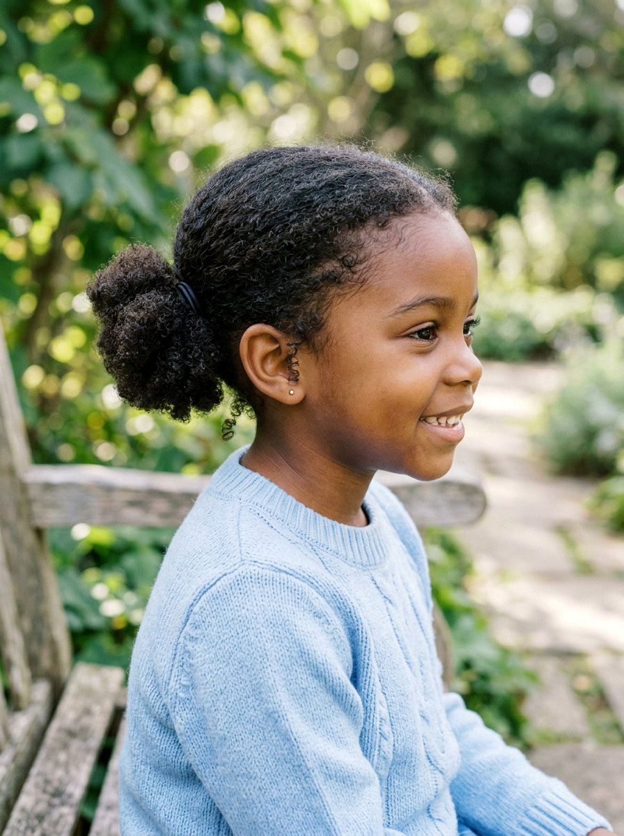 Low Afro Puff - 20 kids afro puff styles - 20 kids afro puff styles