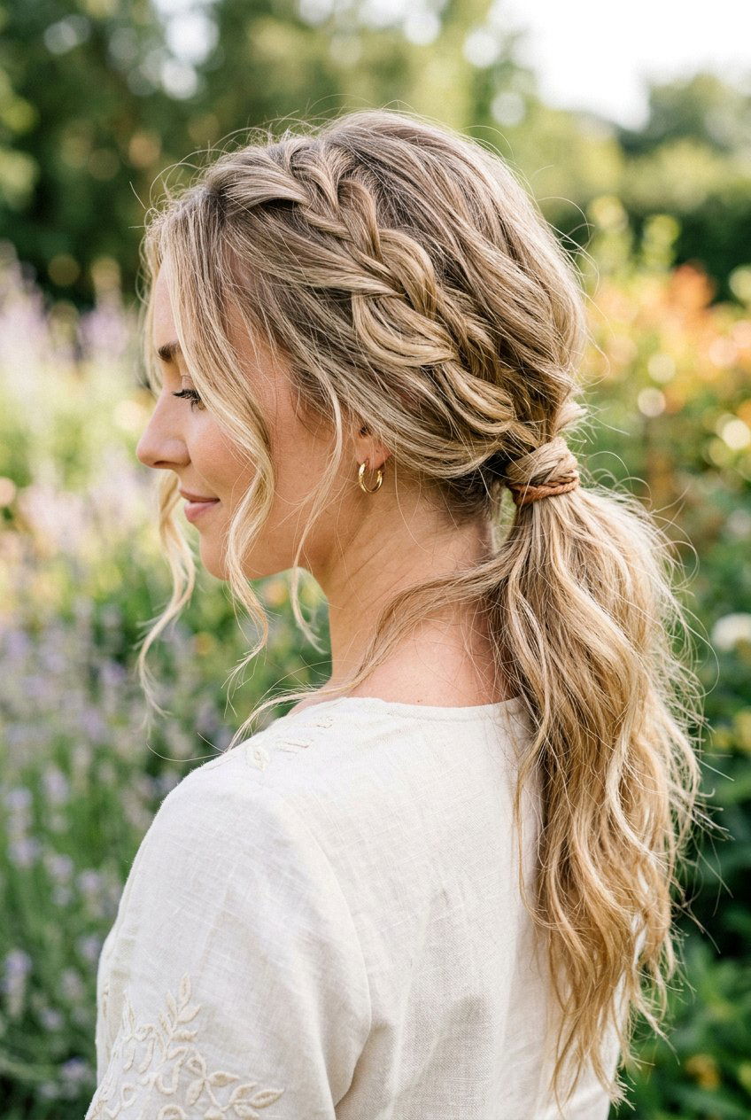 Low Boho Braided Ponytail - 20 braided ponytail hairstyles - 20 braided ponytail hairstyles