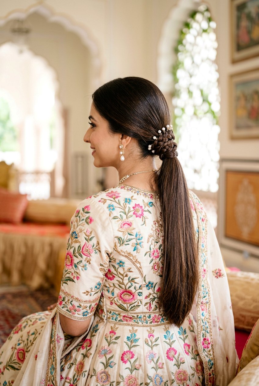 Low Braid Wrapped Eid Ponytail Hairstyle - 20 eid ponytail hairstyle - 20 eid ponytail hairstyle