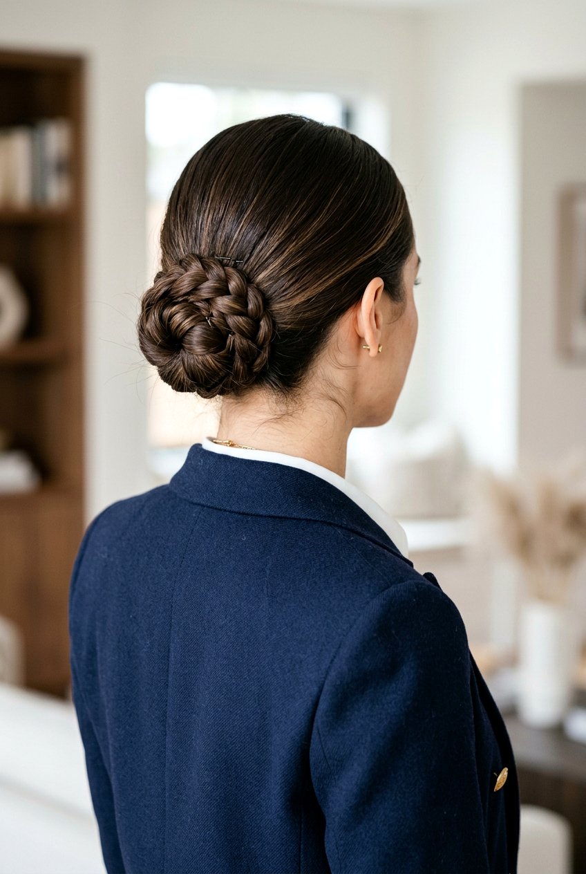 Low Braided Bun - 20 braided bun for office women - 20 braided bun for office women