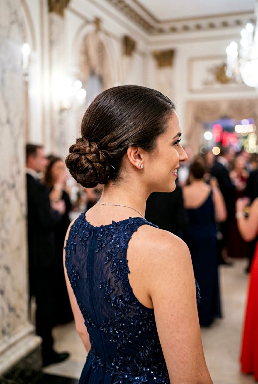 Low Braided Bun - 20 lazy day heatless hairstyle for women - 20 lazy day heatless hairstyle for women