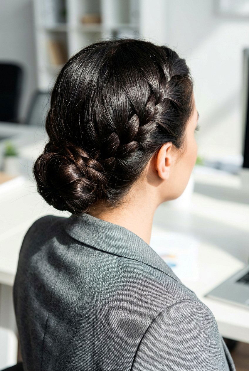 Low Braided Bun - 20 braided bun hairstyles - 20 braided bun hairstyles