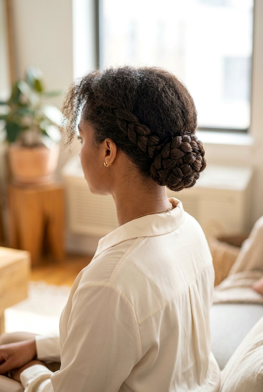 Low Braided Bun For Frizzy Hair - 20 anti frizz braid hairstyle - 20 anti frizz braid hairstyle