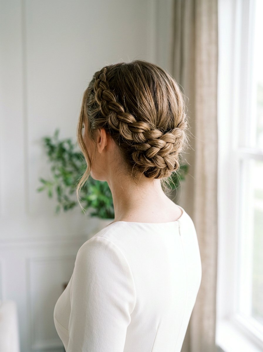 Low Braided Crown - 20 office hair ideas for women - 20 office hair ideas for women