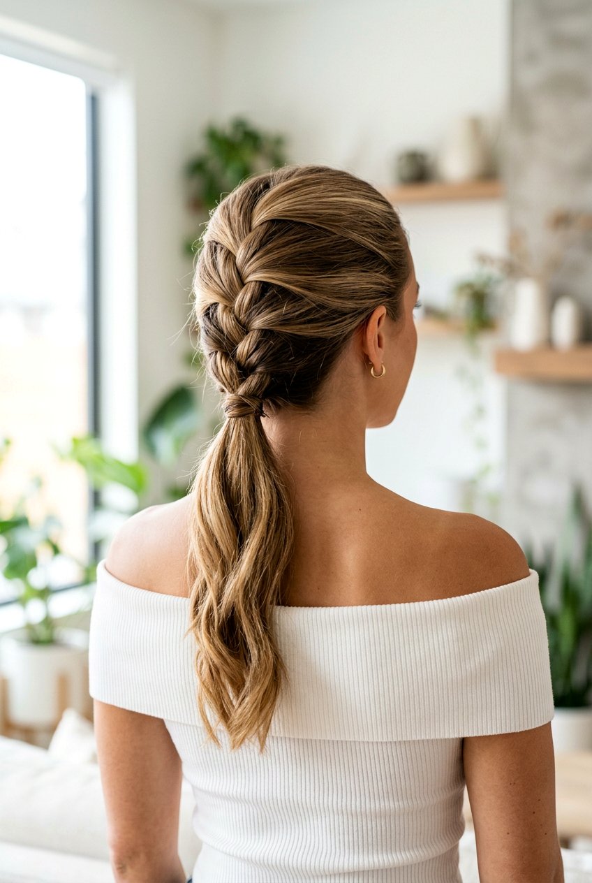 Low Braided Ponytail - 20 braided ponytail for wedding guest - 20 braided ponytail for wedding guest