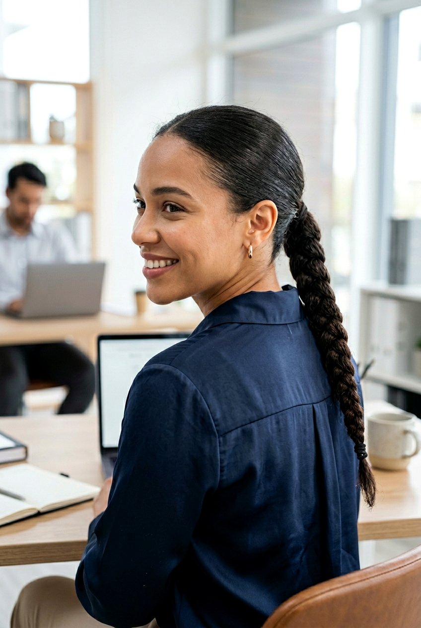 Low Braided Ponytail For Frizz Reduction - 20 anti frizz braid hairstyle - 20 anti frizz braid hairstyle