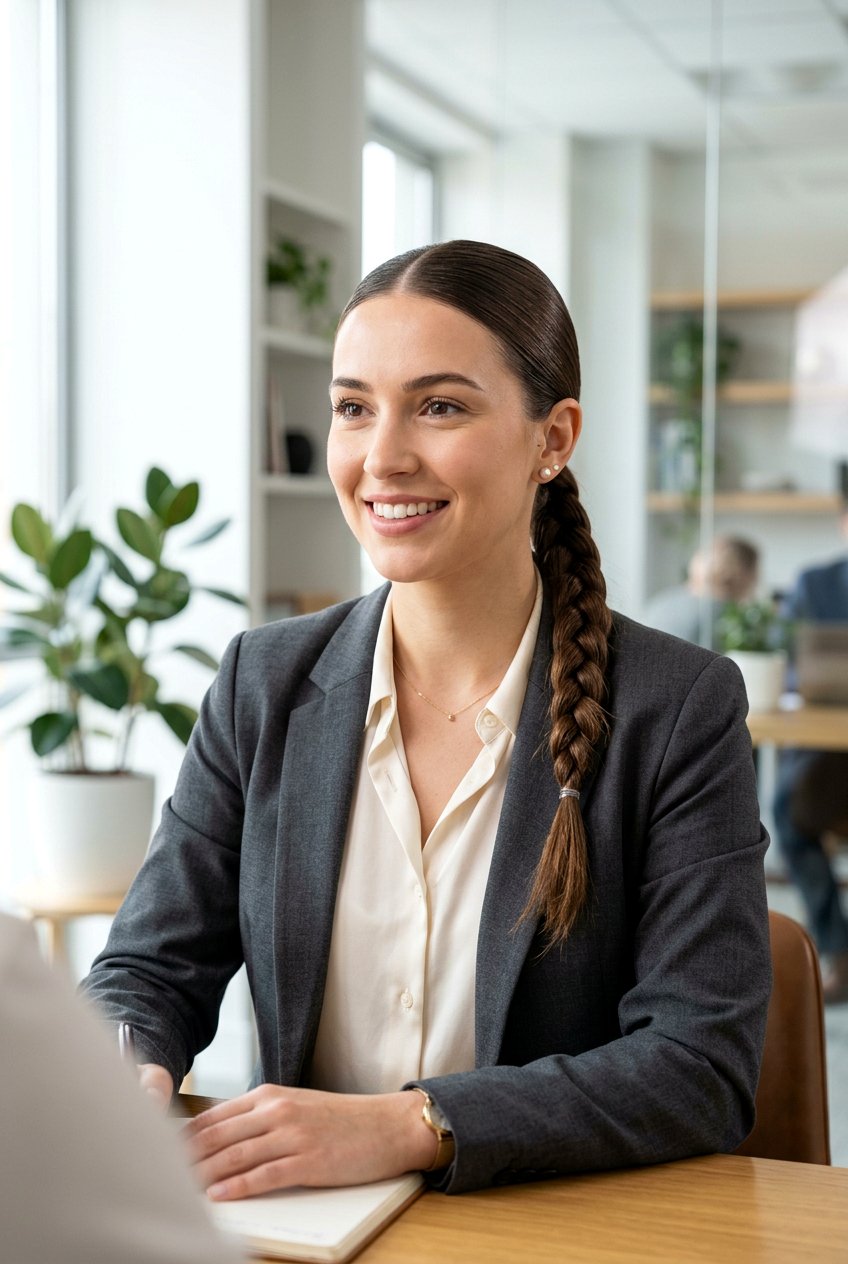 Low Braided Ponytail For Interview - 20 interview ponytail hairstyle - 20 interview ponytail hairstyle