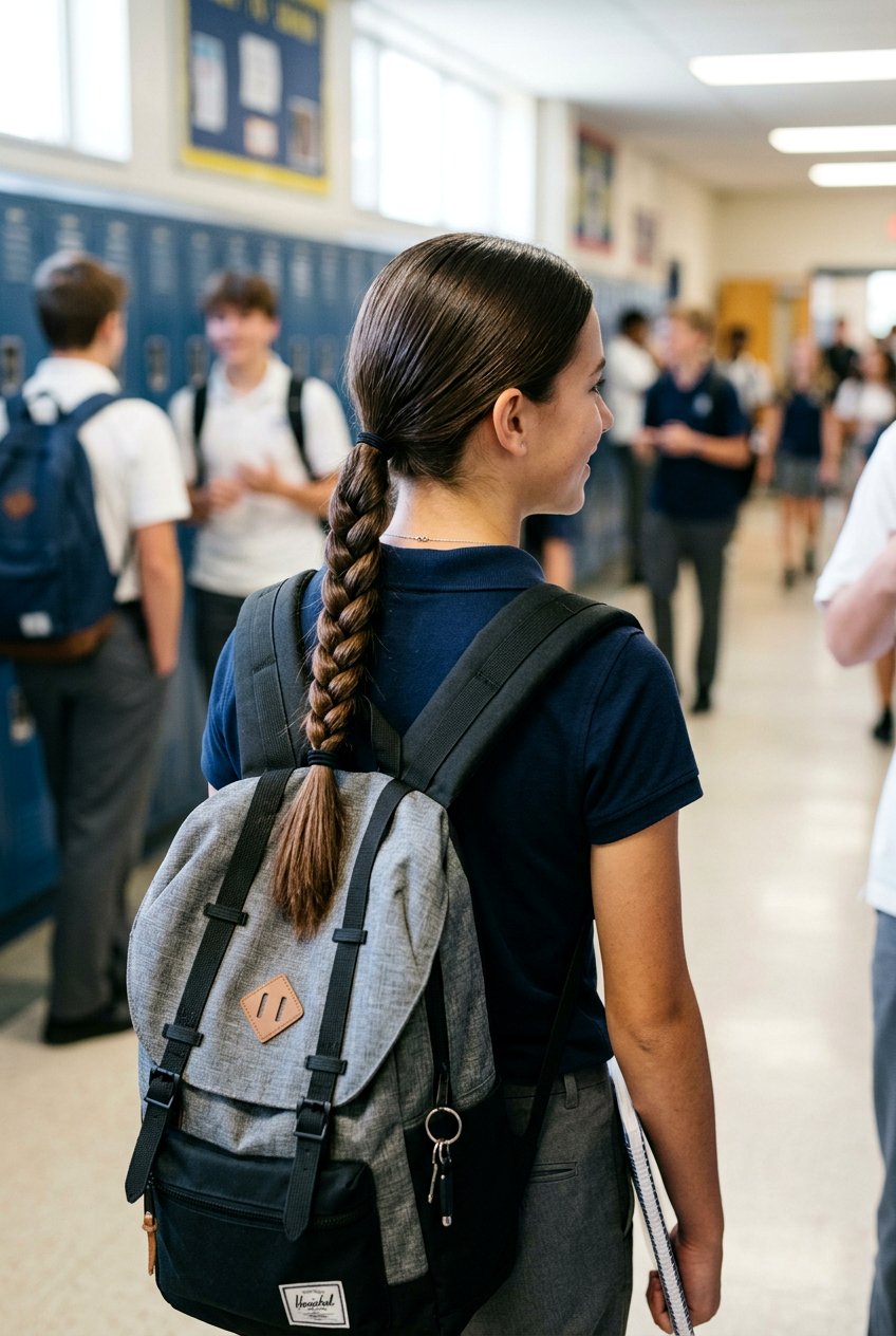 Low Braided Ponytail For School - 20 school hairstyles for long straight hair - 20 school hairstyles for long straight hair