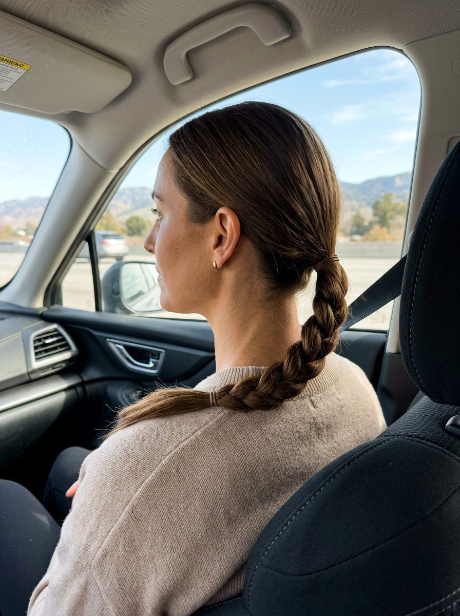 Low Braided Ponytail For Travel - 20 road trip ponytail hairstyles - 20 road trip ponytail hairstyles