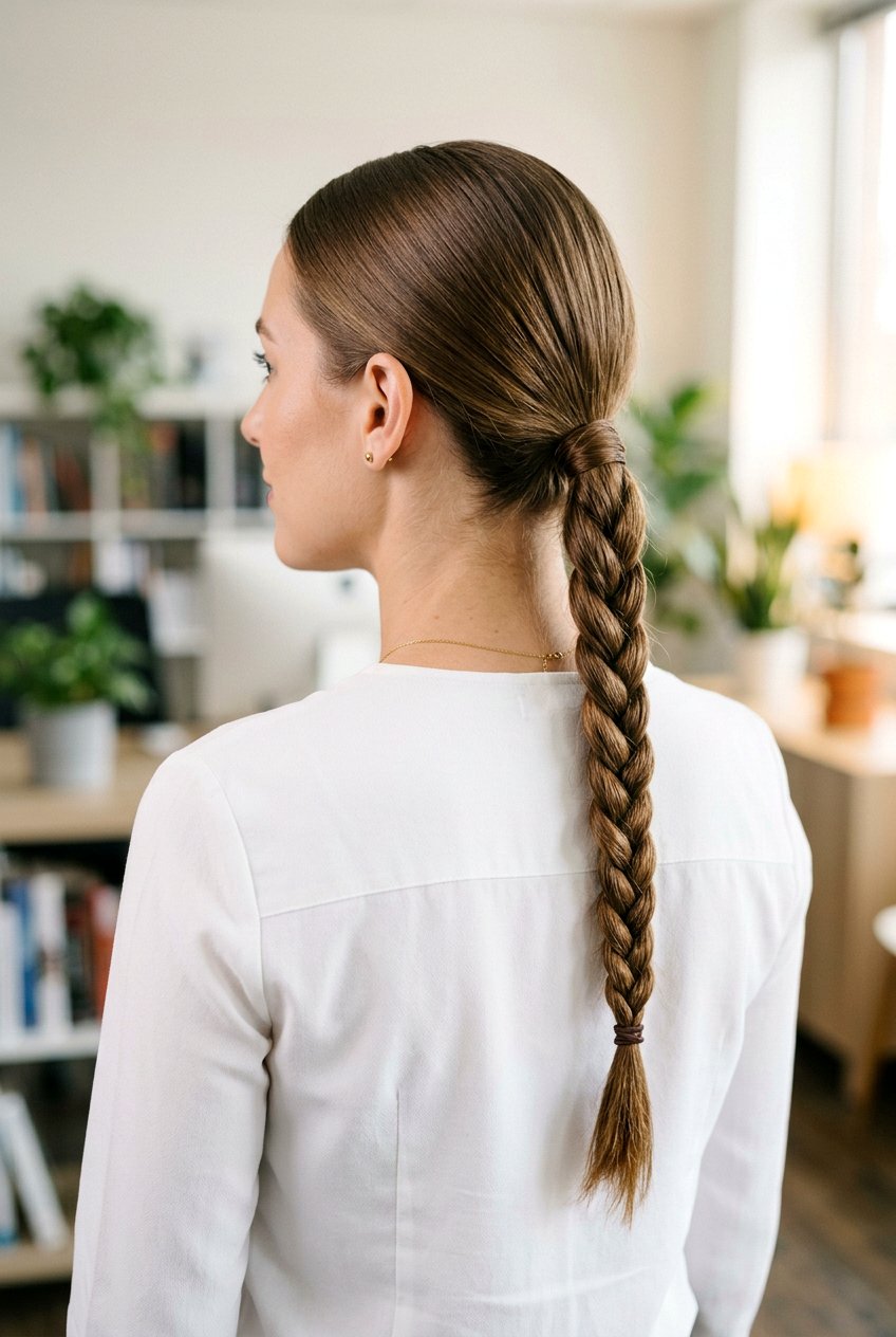 Low Braided Ponytail For Work - 20 corporate hairstyles for women - 20 corporate hairstyles for women