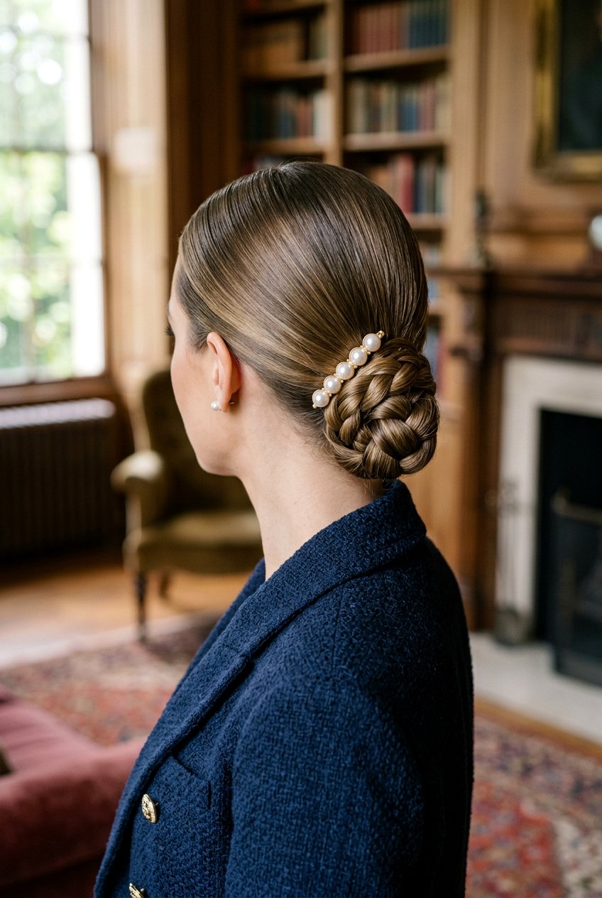 Low Braided Updo Old Money Style - 20 old money hairstyles - 20 old money hairstyles