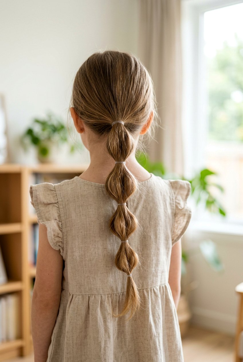 Low Bubble Braid Ponytail - 20 bubble braid for little girls - 20 bubble braid for little girls
