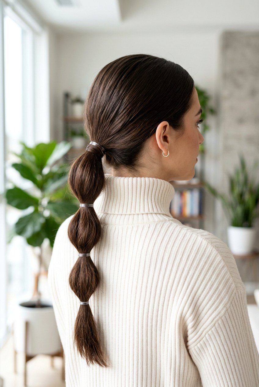Low Bubble Ponytail - 20 rainy day ponytail for women - 20 rainy day ponytail for women