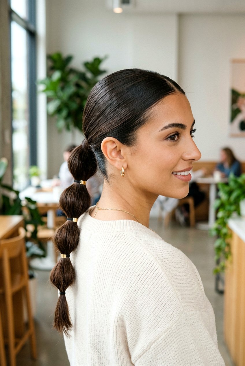 Low Bubble Ponytail - 20 date night hairstyles - 20 date night hairstyles